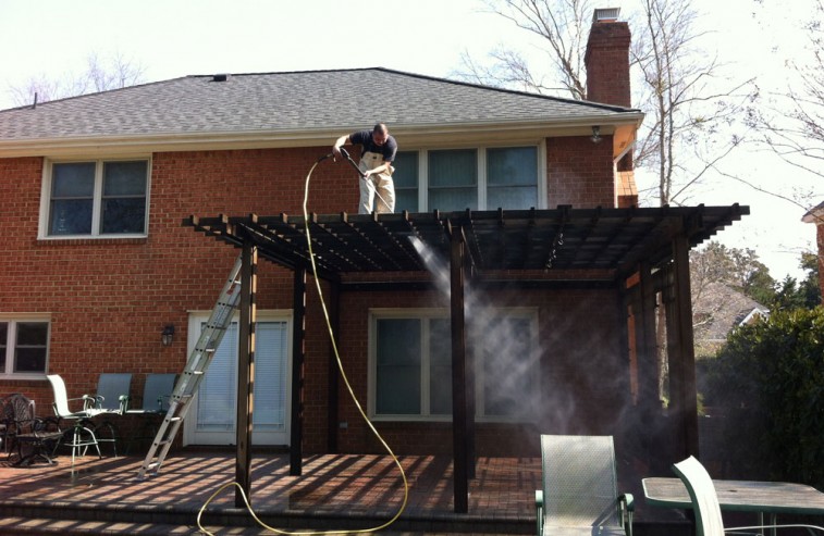 Pressure Washing Rear Deck