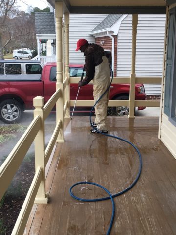 Cleaning up Front Porch & Railing