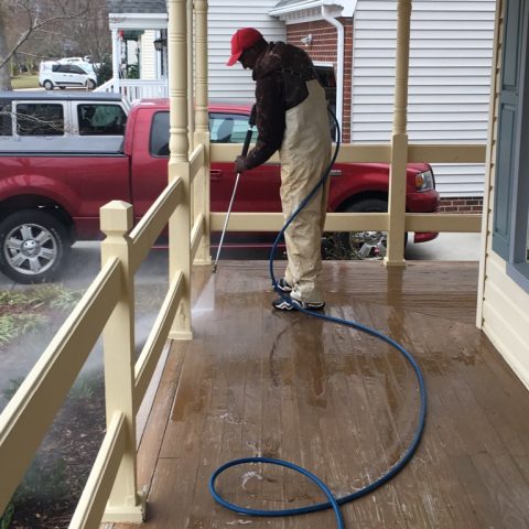 Cleaning up Front Porch & Railing