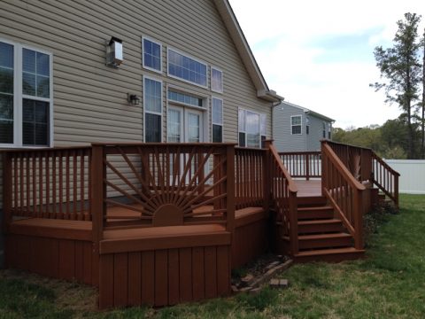 Finished Professionally Painted Deck Staining