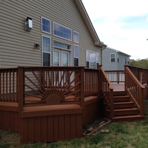 Finished Professionally Painted Deck Staining