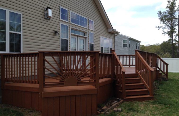 Finished Professionally Painted Deck Staining